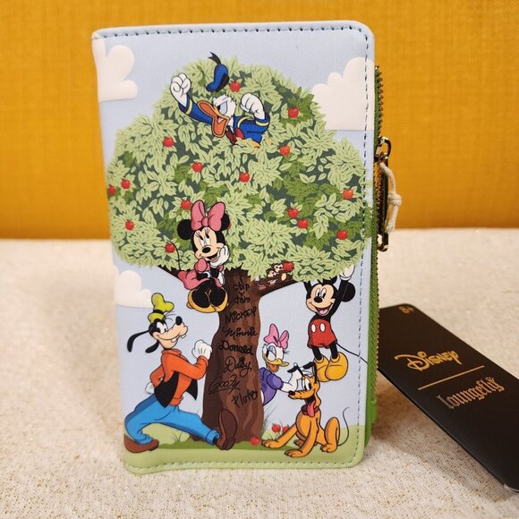 Loungefly Disney Mickey Mouse & Friends Apple Picking Tree Autumn Flap Wallet - Picture 2 of 12